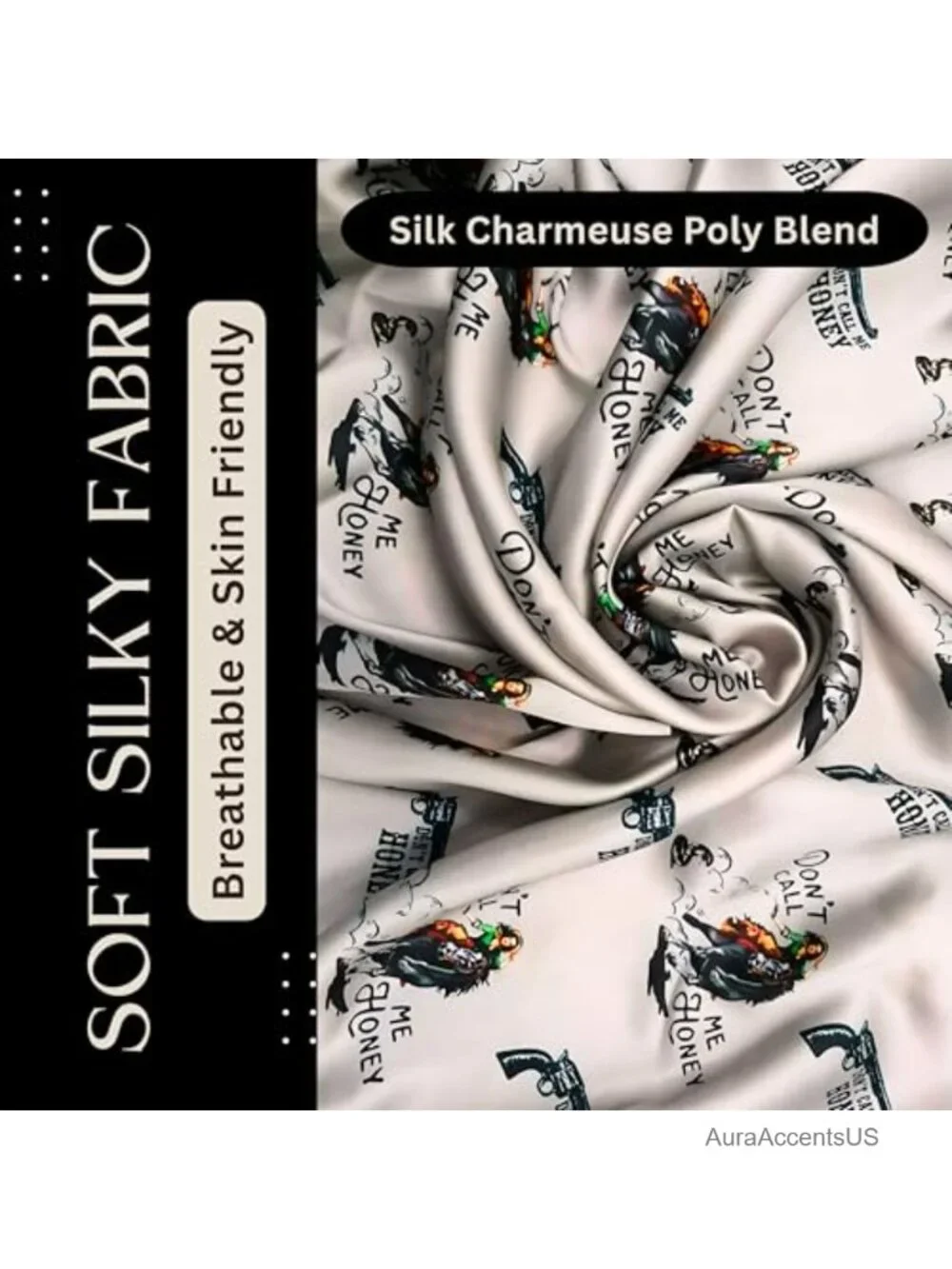 Silk Blend Charmeuse Fashion Scarf 36x36 inch Square Western Bandana